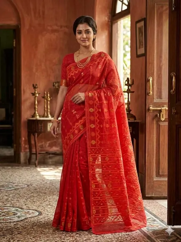 New_Beautiful_All_Over_Soft_Dhakai_Jamdani_With_Blouse_Piece