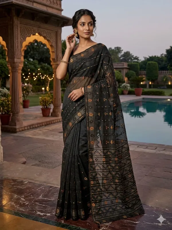 New_Beautiful_All_Over_Soft_Dhakai_Jamdani_With_Blouse_Piece