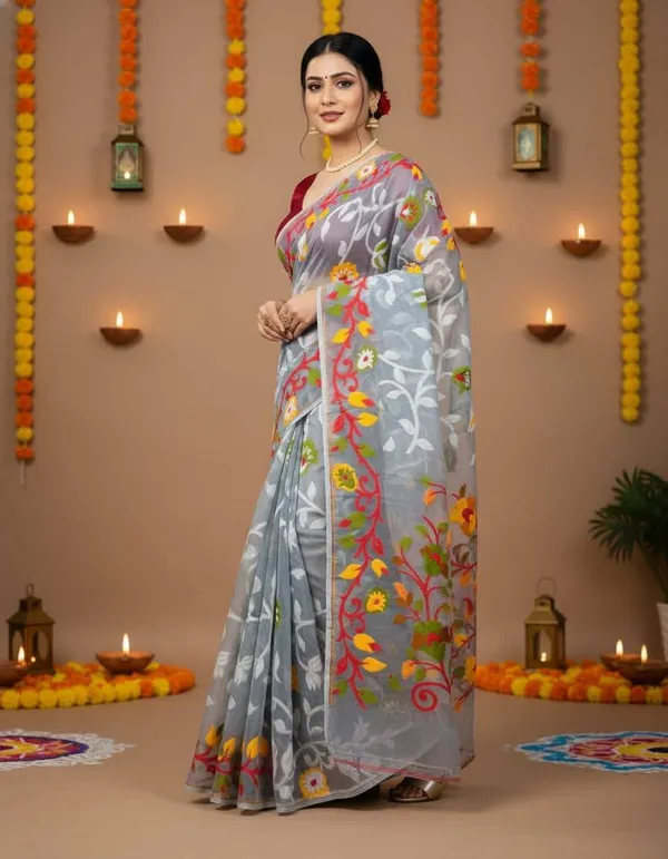 Jumbo_Lota_All_Over_Soft_Dhakai_Jamdani_With_Blouse_Piece