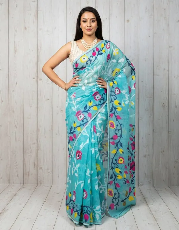 Jumbo_Lota_All_Over_Soft_Dhakai_Jamdani_With_Blouse_Piece