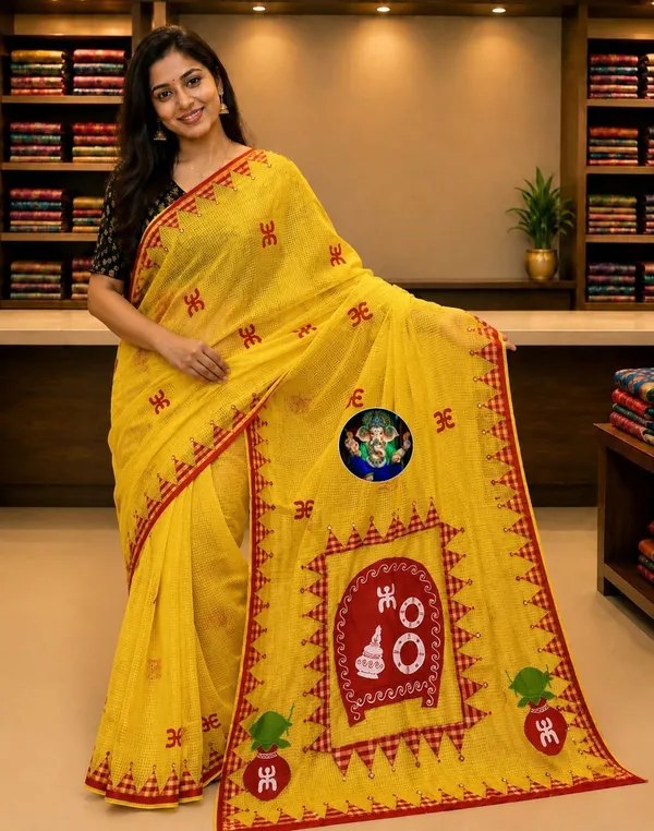 Durga_Puja_Special_Kota_Applique_Saree_Without_Blouse_Piece