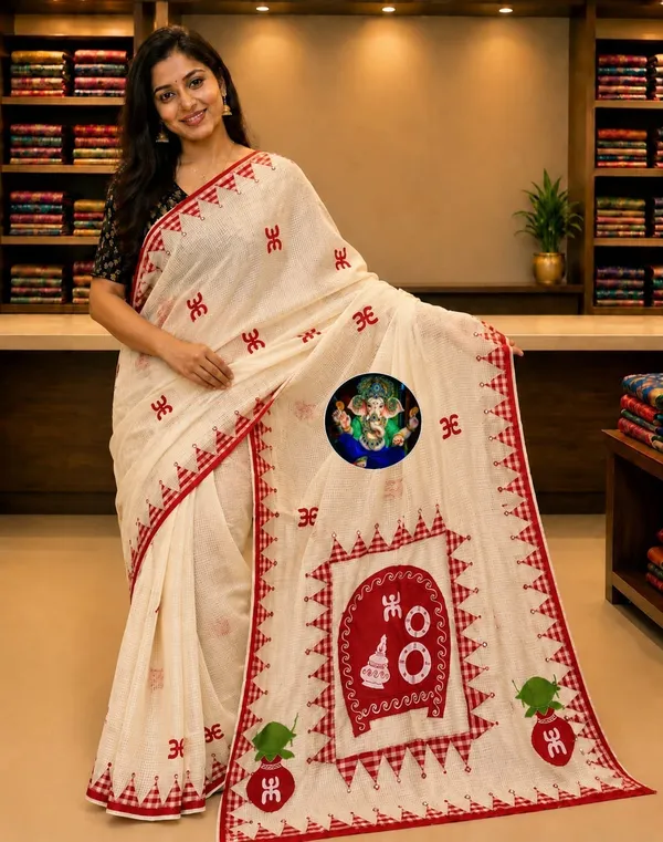 Durga_Puja_Special_Kota_Applique_Saree_Without_Blouse_Piece