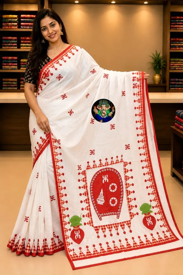 Durga_Puja_Special_Kota_Applique_Saree_Without_Blouse_Piece