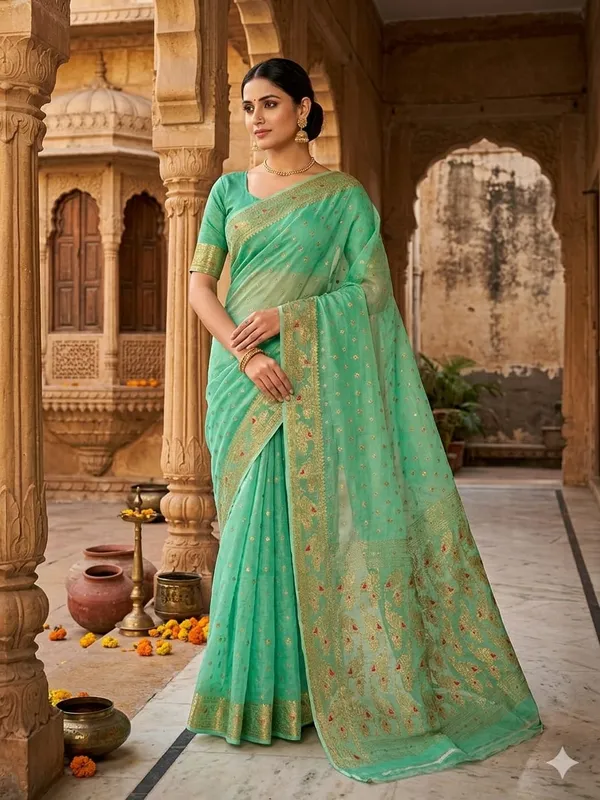 Machibuti_Jori_Soft_Dhakai_Jamdani_Saree_With_Blouse_Piece