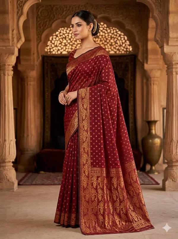 Machibuti_Jori_Soft_Dhakai_Jamdani_Saree_With_Blouse_Piece