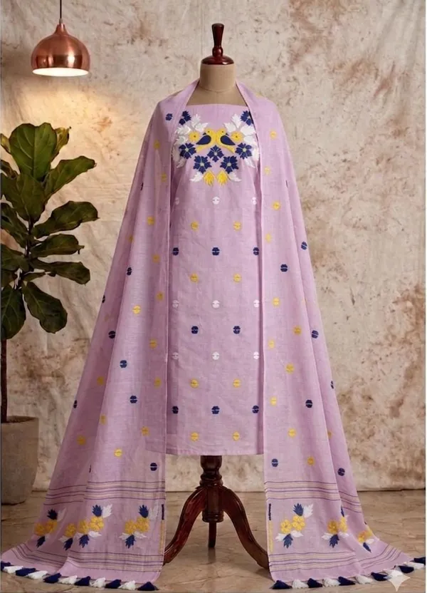 Exclusive_Pakhilota_Churidar_With_Dupatta,_Unstitched_Viscose_Khadi