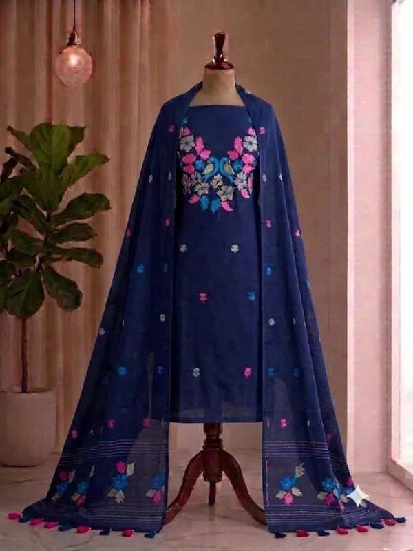 Exclusive_Pakhilota_Churidar_With_Dupatta,_Unstitched_Viscose_Khadi