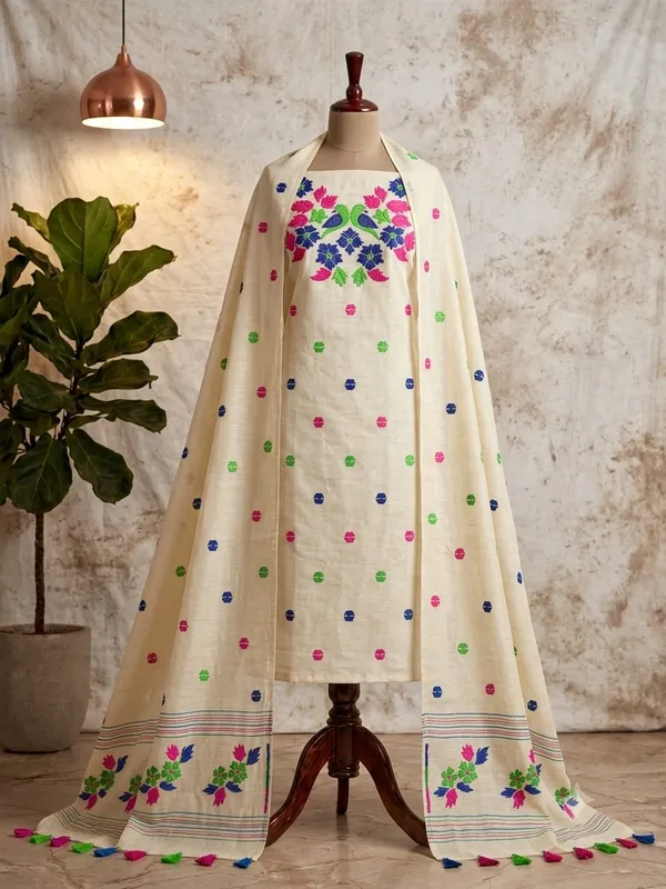 Exclusive_Pakhilota_Churidar_With_Dupatta,_Unstitched_Viscose_Khadi