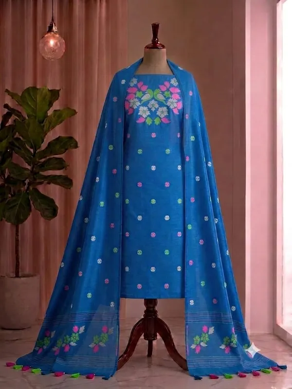 Exclusive_Pakhilota_Churidar_With_Dupatta,_Unstitched_Viscose_Khadi