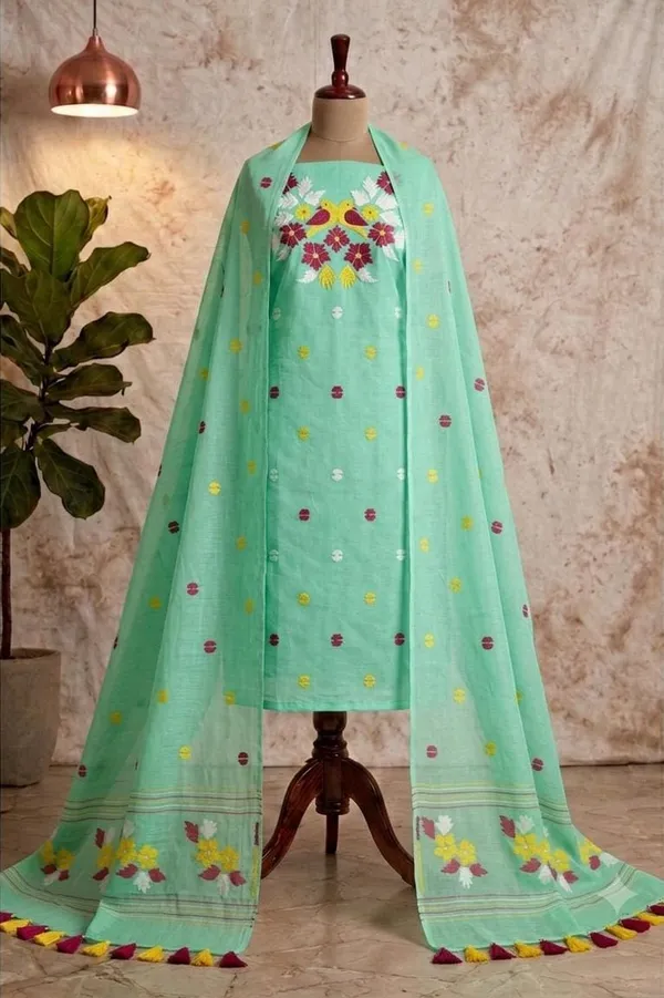 Exclusive_Pakhilota_Churidar_With_Dupatta,_Unstitched_Viscose_Khadi