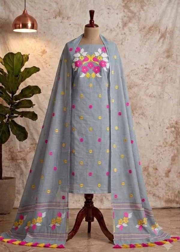 Exclusive_Pakhilota_Churidar_With_Dupatta,_Unstitched_Viscose_Khadi