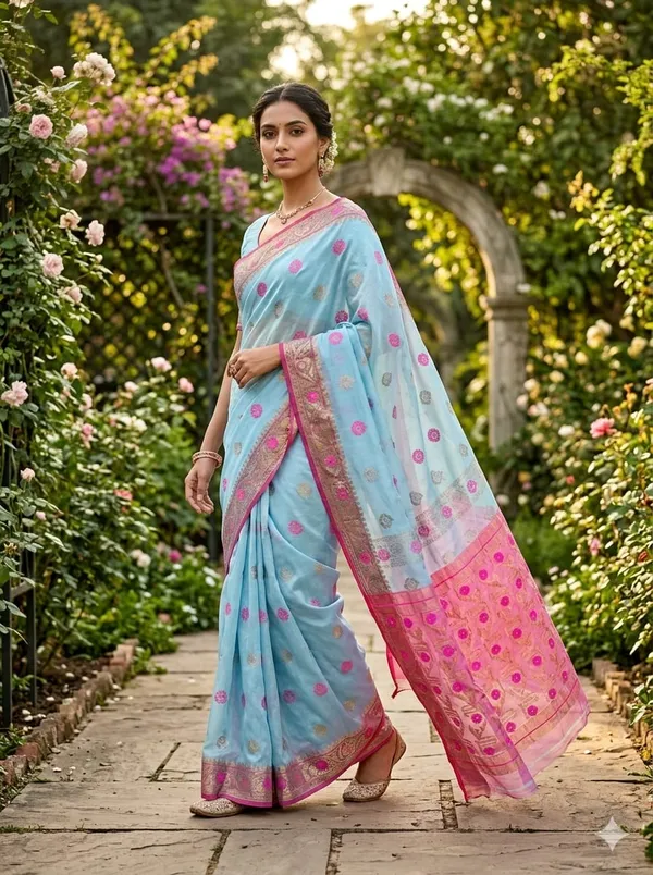 Exclusive_New_Puja_Special_Dhakai_Jamdani_Saree_With_Blouse_Piece