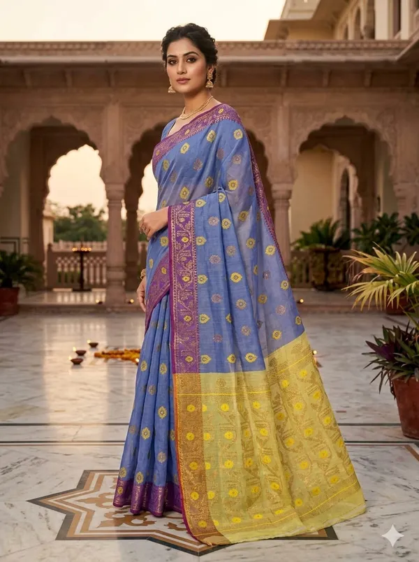 Exclusive_New_Puja_Special_Dhakai_Jamdani_Saree_With_Blouse_Piece