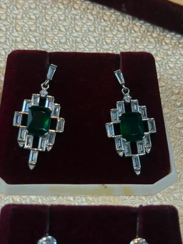 Green_&_Silver_Sterling_Silver_92.5_Earrings_For_Women