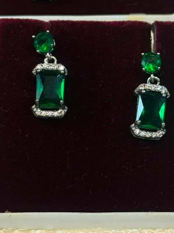 Green_&_Silver_Sterling_Silver_92.5_Earrings_For_Women