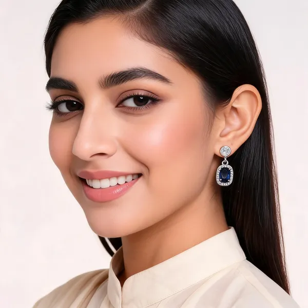 Blue_&_Silver_Sterling_Silver_92.5_Earrings_For_Women