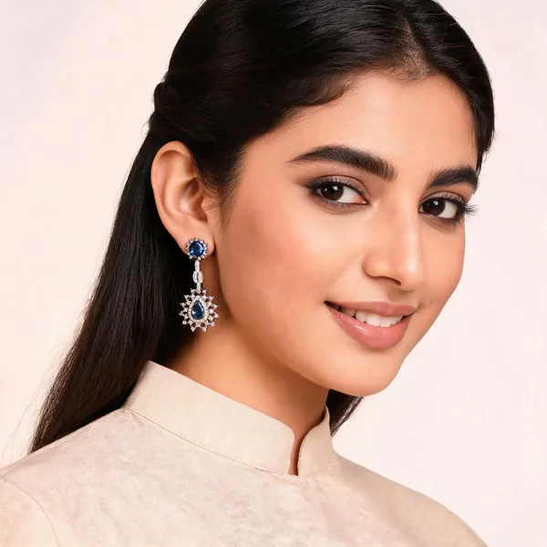 Blue_&_Silver_Sterling_Silver_92.5_Earrings_For_Women