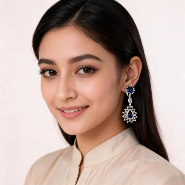Blue_&_Silver_Sterling_Silver_92.5_Earrings_For_Women