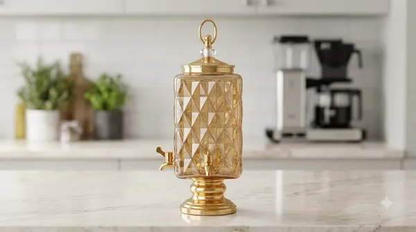 Amber_Glass_Juice_Dispenser_7_Pcs_Set_-_5L_Dispenser_with_Tap_and_6_Embossed_Glasses,_Gold_Base_Party_Serving_Set