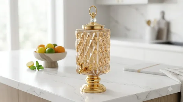 Amber_Glass_Juice_Dispenser_7_Pcs_Set_-_5L_Dispenser_with_Tap_and_6_Embossed_Glasses,_Gold_Base_Party_Serving_Set