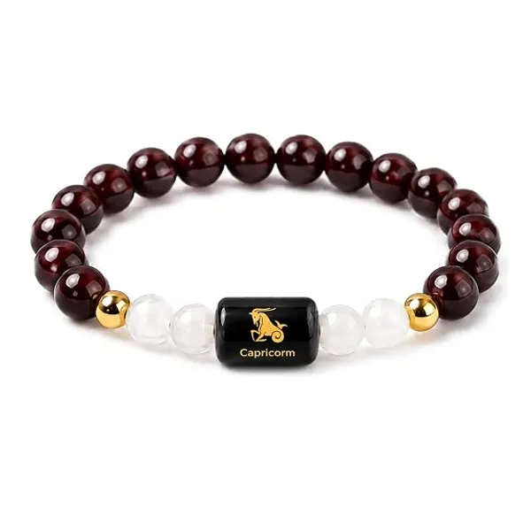 Maroon_Crystal_Capricorn_Zodiac_Elastic_Beaded_Bracelet