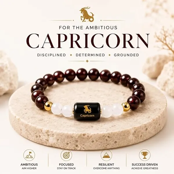 Maroon_Crystal_Capricorn_Zodiac_Elastic_Beaded_Bracelet