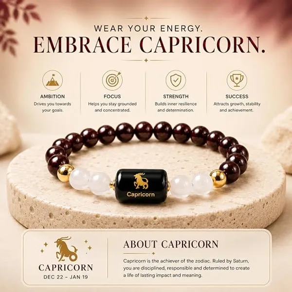 Maroon_Crystal_Capricorn_Zodiac_Elastic_Beaded_Bracelet