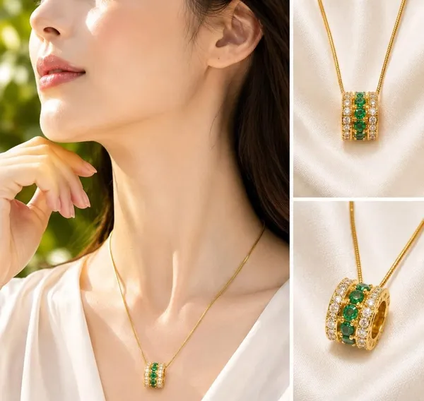 Gold_Tone_Green_Stone_Pendant_Necklace_for_Women