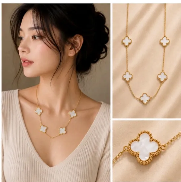 Gold_Tone_Clover_Necklace_for_Women