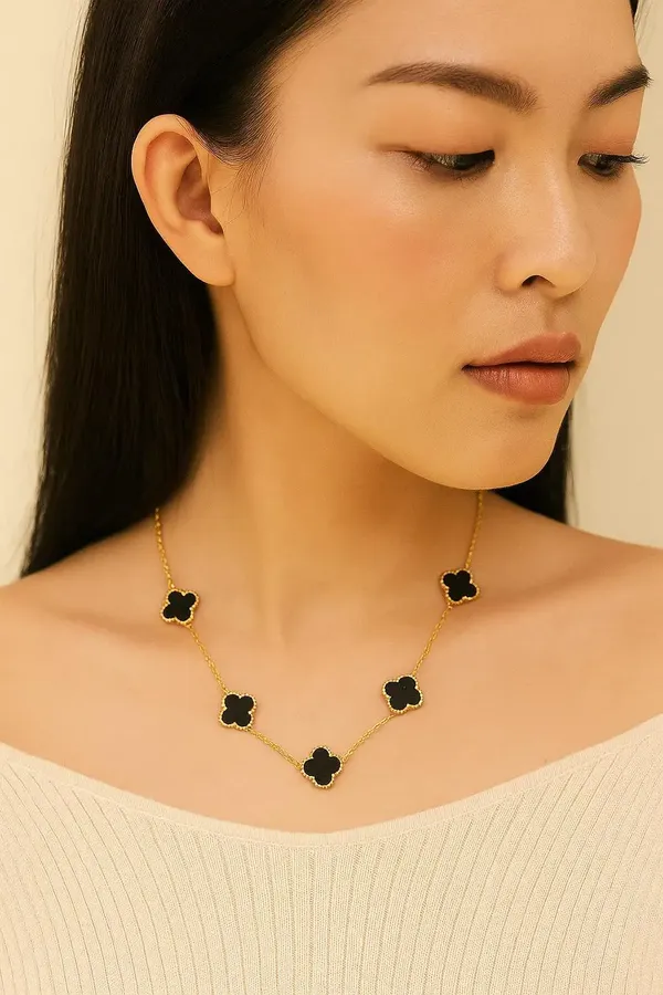 Black_Gold-Tone_Clover_Necklace_for_Women