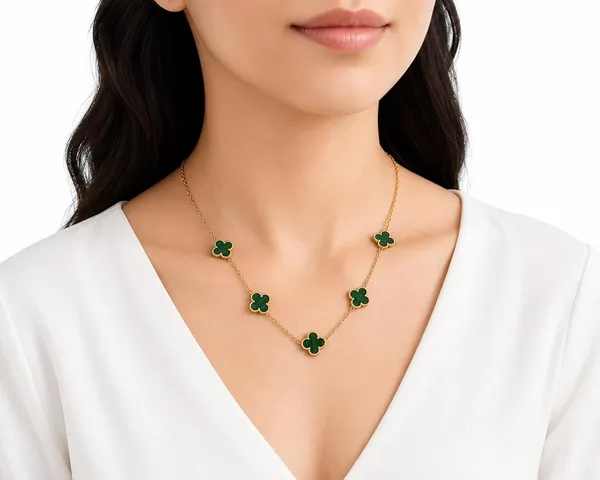 Gold_Tone_Green_Clover_Necklace_for_Women
