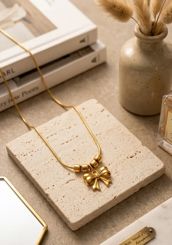 Gold_Tone_Bow_Pendant_Necklace_for_Women