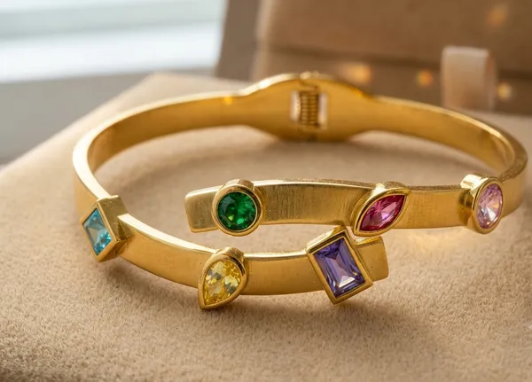 Gold_Tone_Multicolor_Stone_Cuff_Bracelet_for_Women