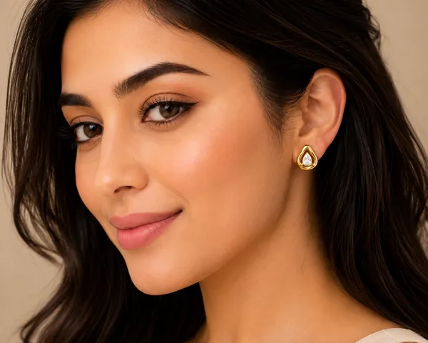 Gold_Tone_Teardrop_Stud_Earrings_for_Women