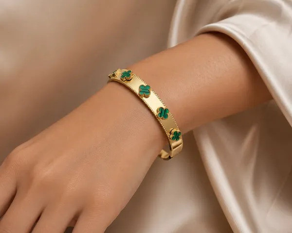 Gold_Tone_Green_Motif_Bangle_for_Women