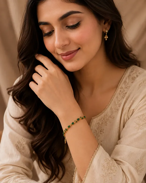 Green_Gold_Tone_Bracelet_for_Women