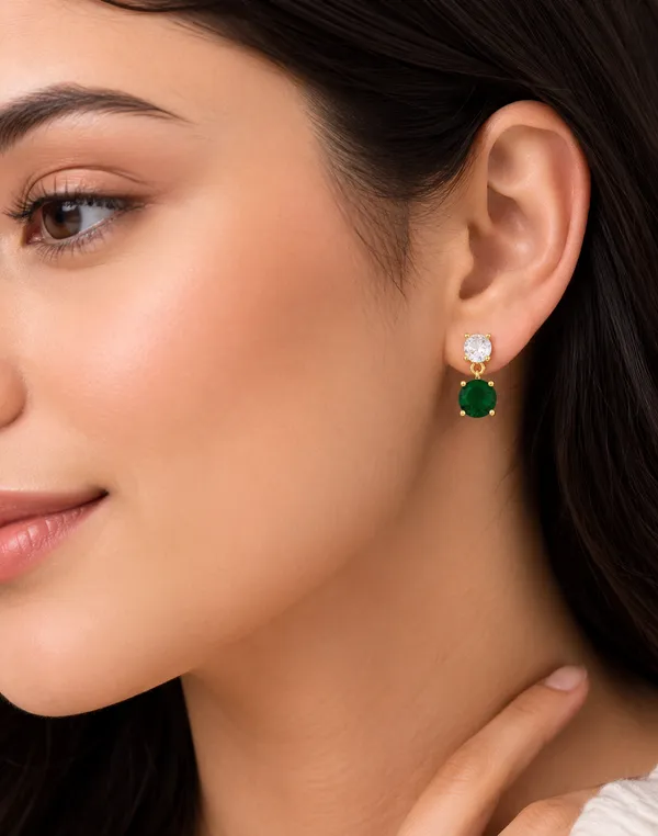 Green_Gold_Tone_Drop_Earrings_for_Women
