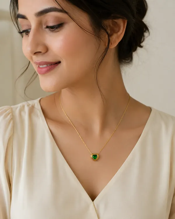 Gold_Tone_Green_Heart_Pendant_Necklace_for_Women