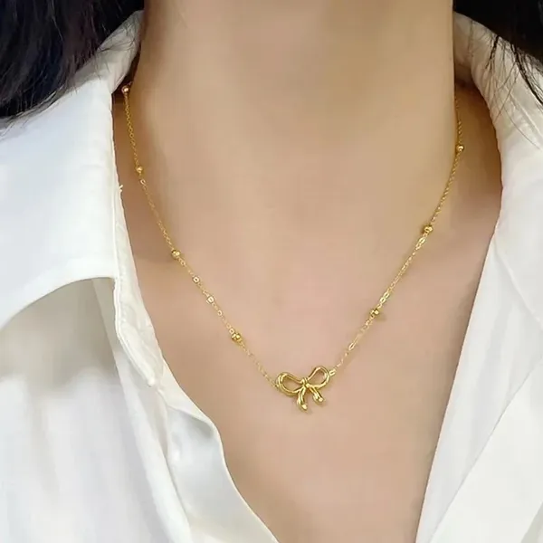 Gold_Tone_Bow_Pendant_Necklace_for_Women