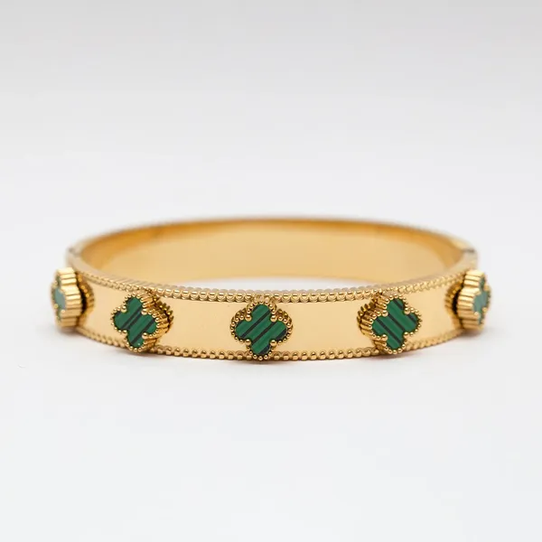 Gold_Tone_Green_Motif_Bangle_for_Women