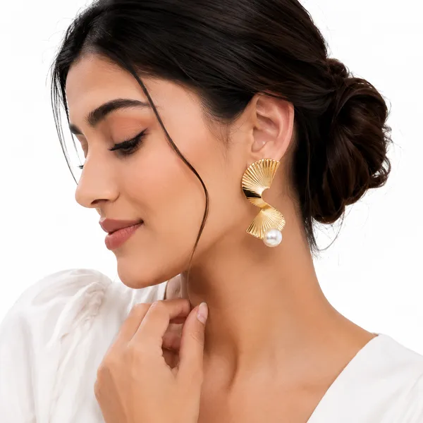 Gold_Stainless_Steel_Plated_White_Pearl_Drop_Earrings_For_Women