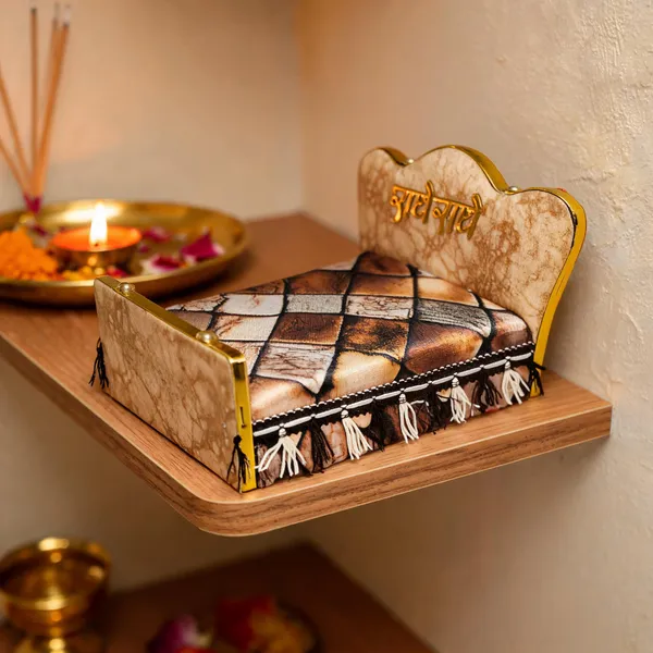 Wooden_Jhaalar_Bed_Dark_Brown_Off-White_For_Laddu_Gopal_Ji