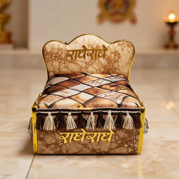 Wooden_Jhaalar_Bed_Dark_Brown_Off-White_For_Laddu_Gopal_Ji