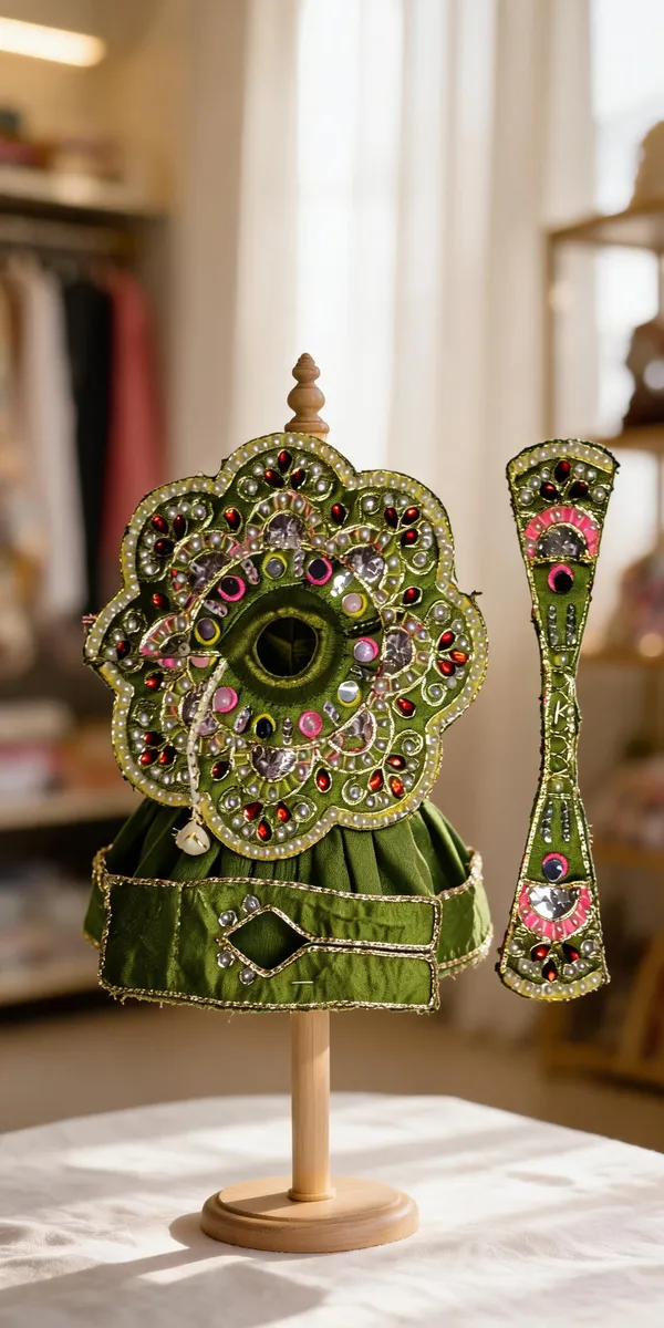 Green_Cotton_Silk_Flower_Poshak_For_Laddu_Gopal_Ji