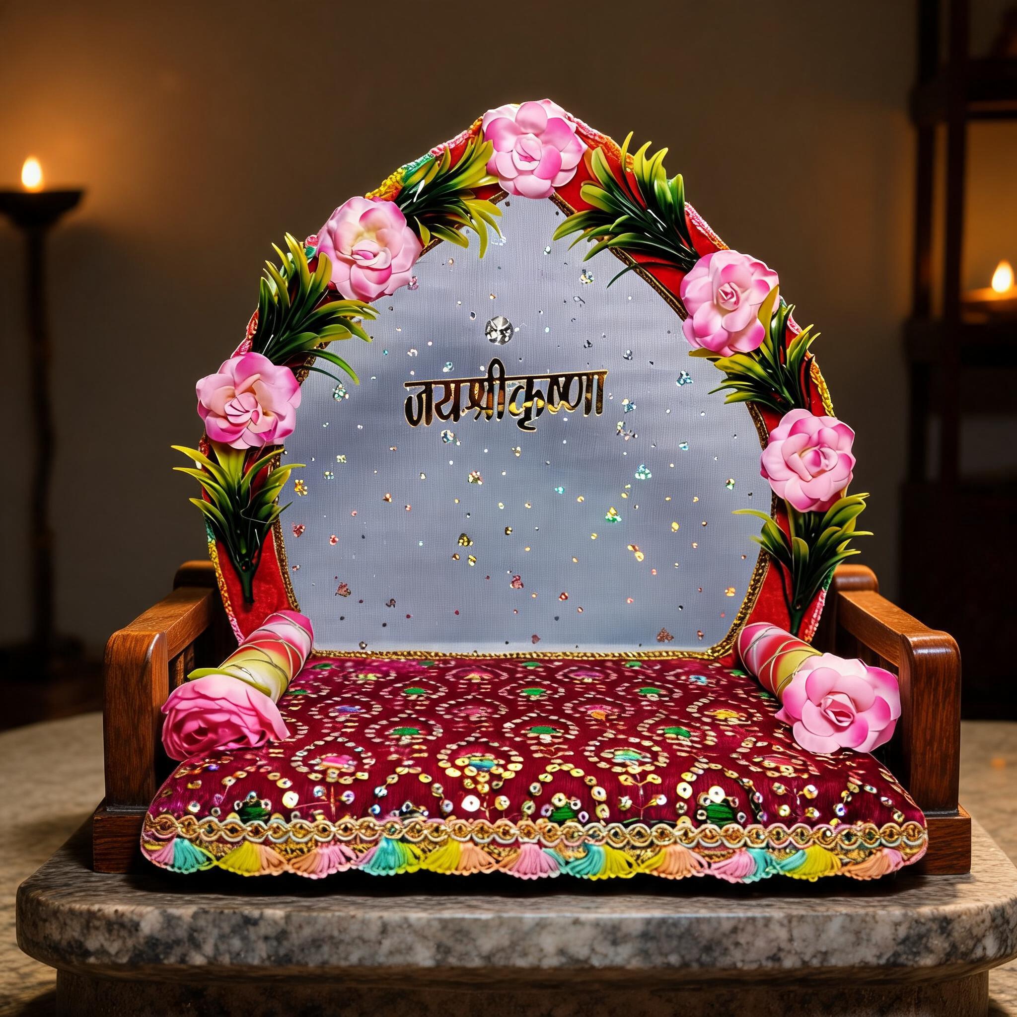 Wooden_Red_Blue_Net_Floral_Singhasan_For_Laddu_Gopal_Ji