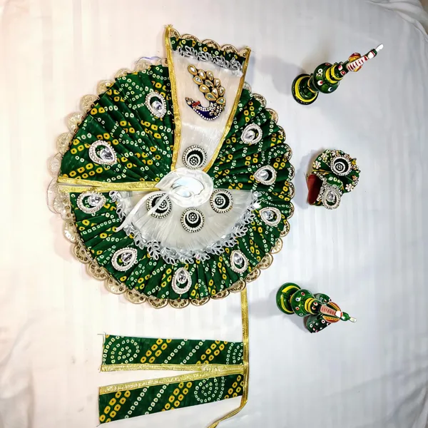 Green_Cotton_Silk_Mayur_Poshak_For_Laddu_Gopal_Ji