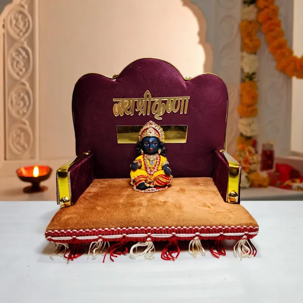 Wooden_Maroon_Golden_Singhasan_For_Laddu_Gopal_Ji