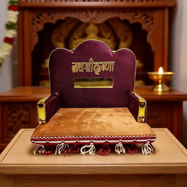 Wooden_Maroon_Golden_Singhasan_For_Laddu_Gopal_Ji