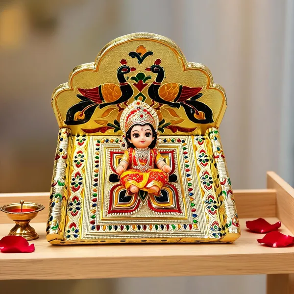 Meenakari_Golden_Wooden_Singhasan_For_Laddu_Gopal_Ji