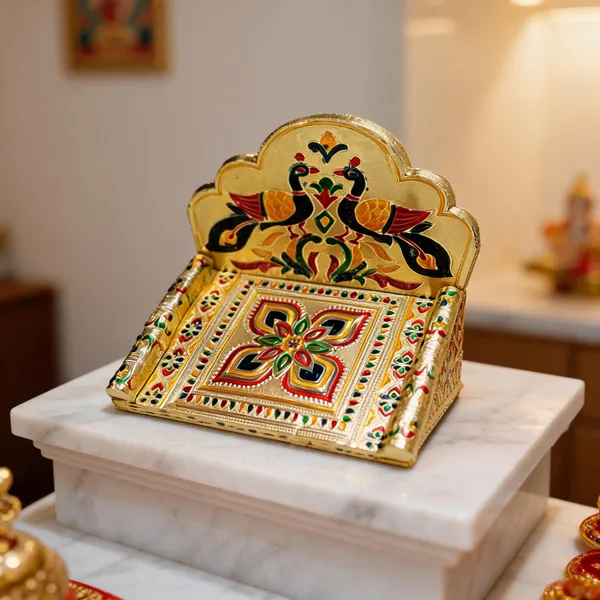 Meenakari_Golden_Wooden_Singhasan_For_Laddu_Gopal_Ji